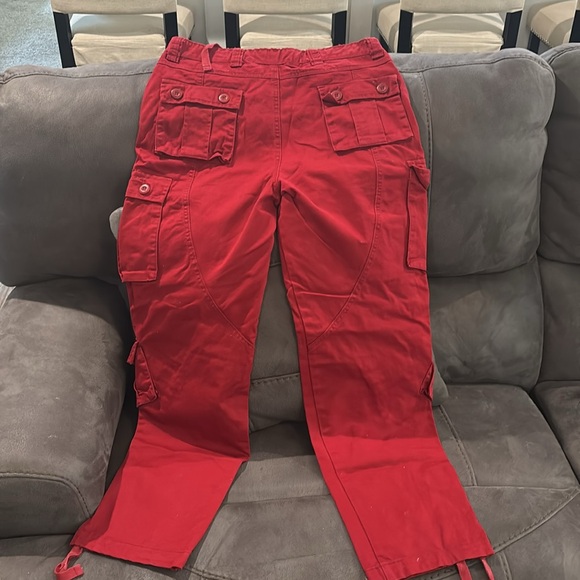 Red Cargo Pants - Picture 2 of 3